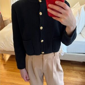 Original J.Crew NEW Emilie Patch-pocket Sweater Lady Jacket In Black